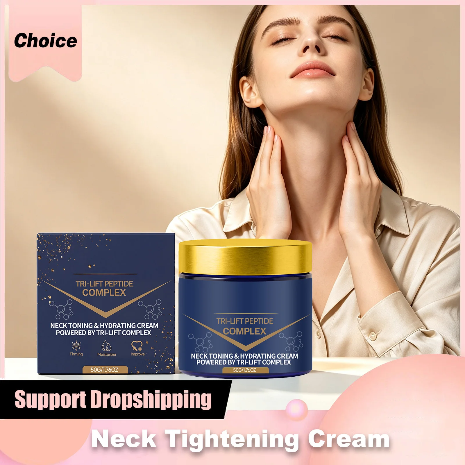 Peptide Neck Cream - Krim Pengencang Leher Peptida Mengurangi Garis