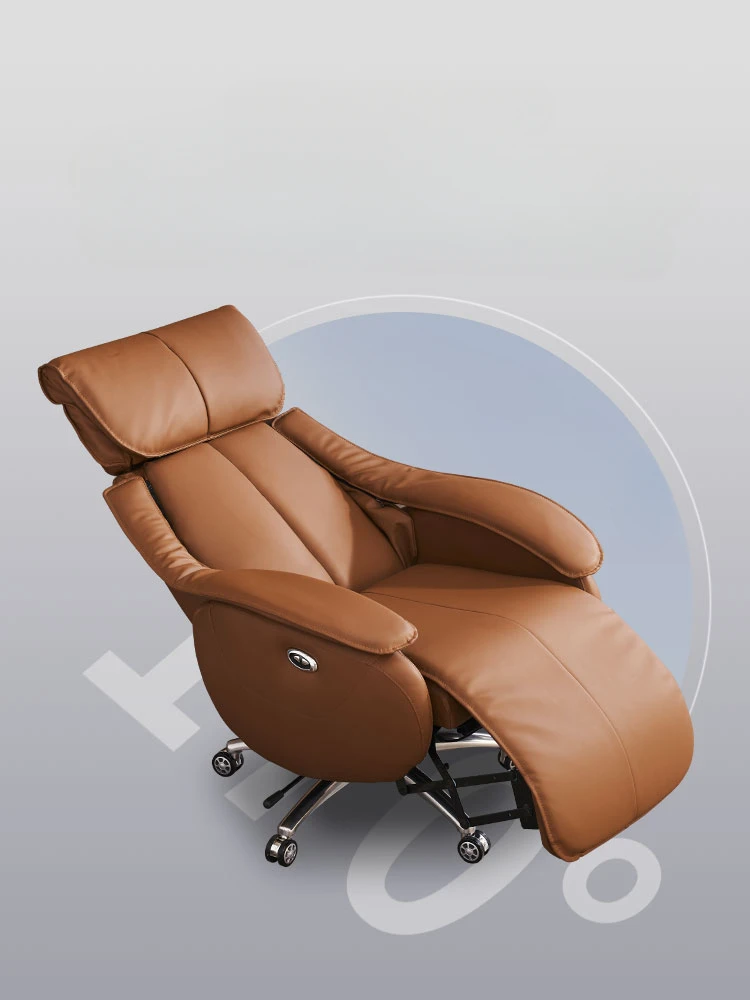 Electric boss chair, leather reclining office chair, comfortable study computer chair, comfortable and long-lasting business