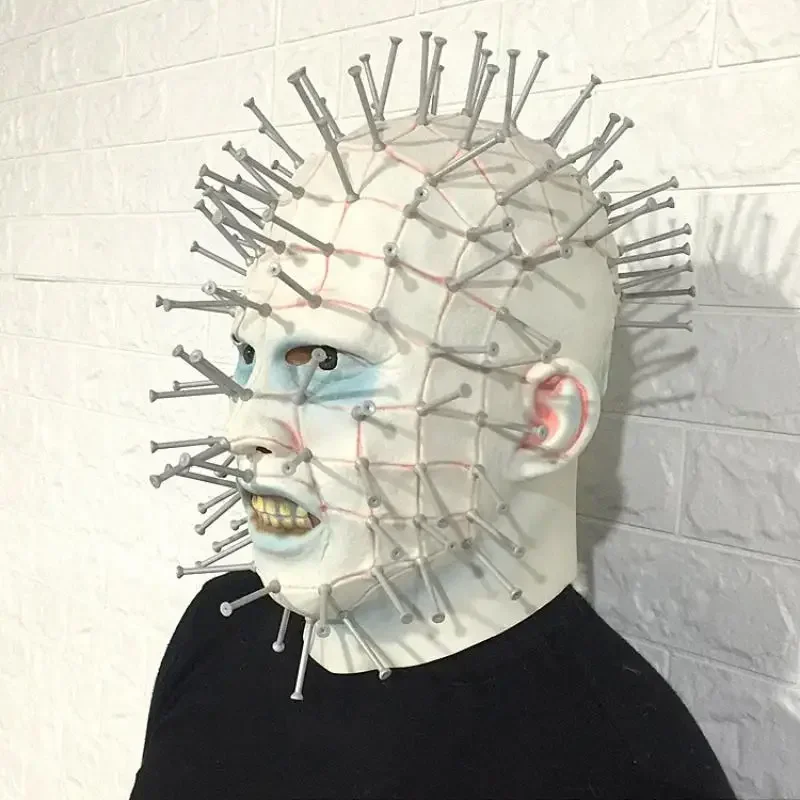 2025 Nieuwe Hellraiser Pinhead Horror Party Carnaval Mascara's Hoofd Nail Man Film Cosplay Masker Halloween Latex Enge Maskers S AA