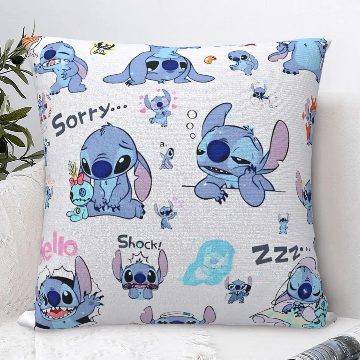 

Stitch Pillow Cover Retro Trendy Pillow Case For Sofa Home Decorative Cushion Cover Square Design Pillowcases Birthday Gift