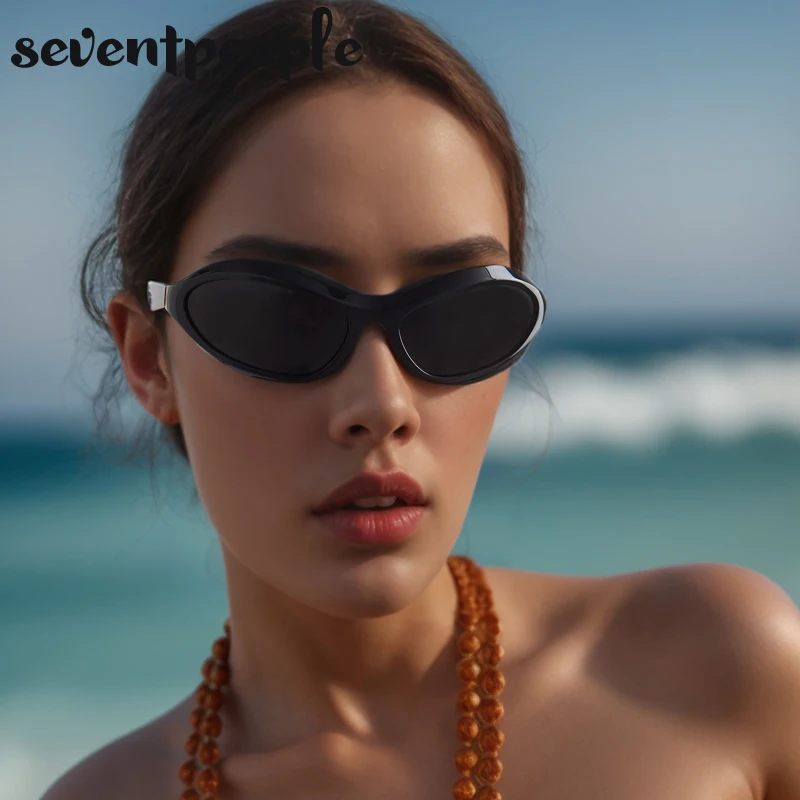 Cat Eye Y2K Punk Polygon Sunglasses Women 2024 Luxury Brand Designer Steampunk Small Oval Sun Glasses For Ladies Trendy Eyewear