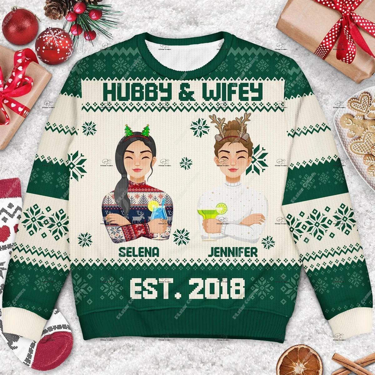 Custom Name Photos Christmas Couple Family Pet Outfit Vintage Ugly Sweater 3DPrint Harajuku Pullover Casual Funny Long Sleeves 0