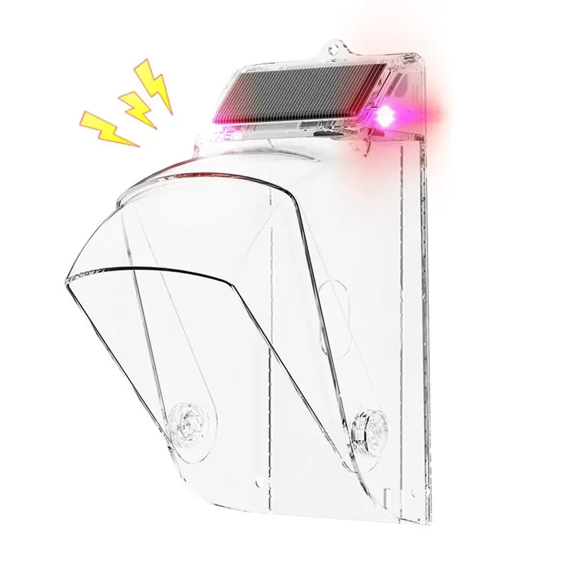 【MUST-HAVE】Solar-Powered Wireless Doorbell Cover Waterproof Sound Flash Transparent Call Cover Door Bell Button Protector