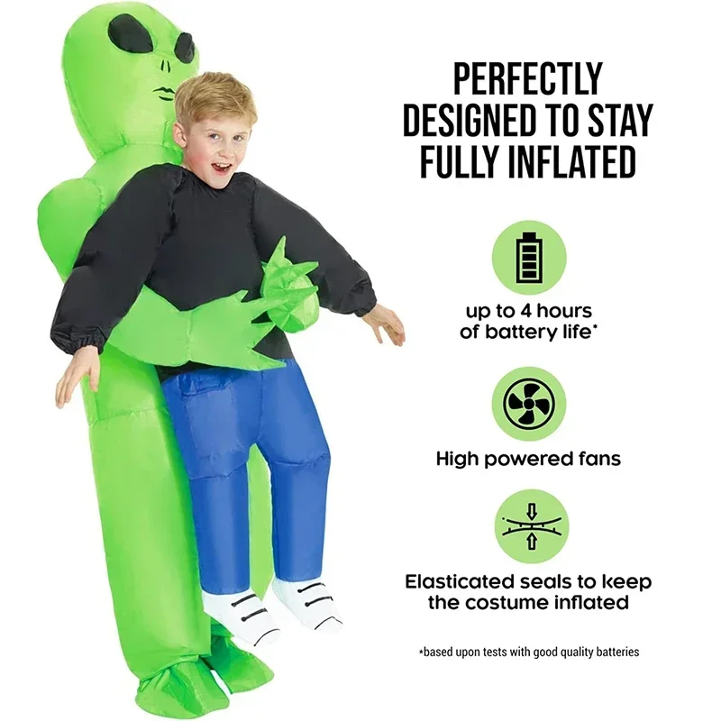 Alien Inflatable Suit Alien Costume Monster Inflatable Costume Scary Green Alien Cosplay Costume for Party