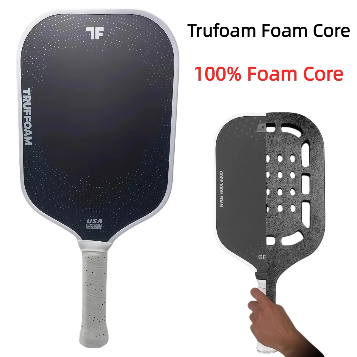 

CRBN-Style Pickleball Hot-Pressed Paddle with Trufoam High-Density Foam Core