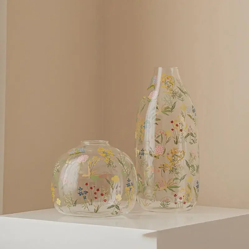 Light luxury high-end sense high-value broken vase transparent living room decorative ornament