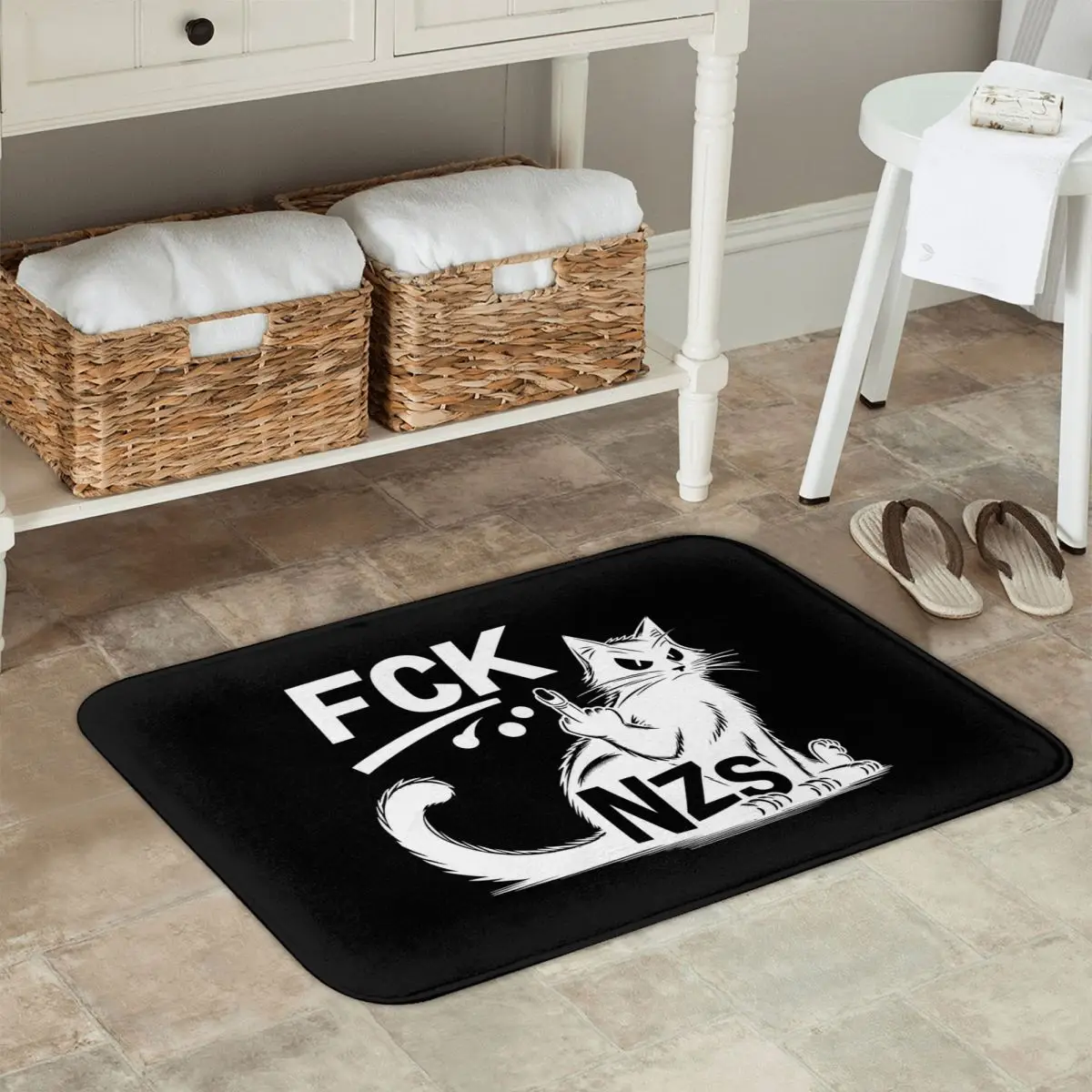 F-Fck-S N-Nzs-S Statement With Proud Cat Non-slip Doormat Floor Mat Carpet Rug for Kitchen Entrance Home Bedroom Footpad Mats