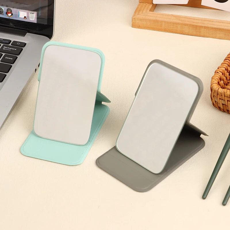 

Mini PU Desktop Makeup Mirror Portable Beauty Adjustable Makeup Stand Mirror Foldable Pocket Compact Vanity Cosmetic Mirrors