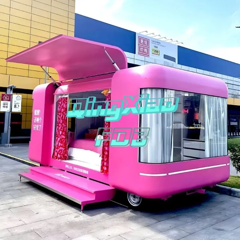 FOB Customized Fiberglass Food Cart Foldable Step Mobile Food Truck CE Certification Mobile  Store Home Commercial Outdoor Cater