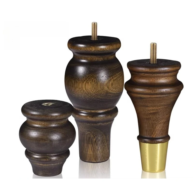 

4PCS Solid Wood Furniture Sofa Cabinet Legs M810 Screw Bed Legs Wooden Height Increasing Legs Tea Table TV Cabinet Bracket