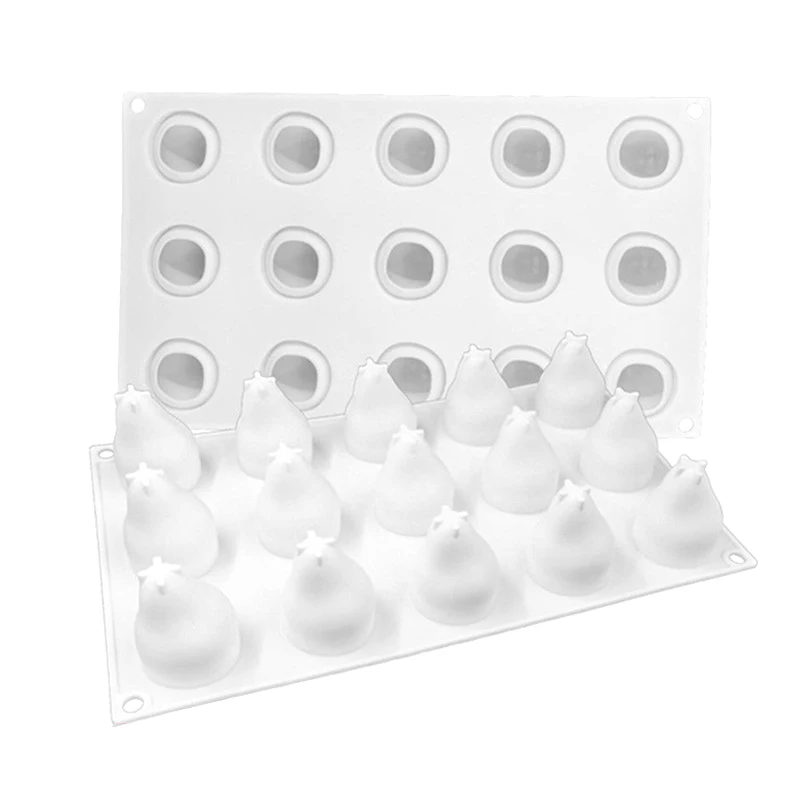 15 Cavity Pear Shape 3D Silicone Cake Baking Mold For Mousse Truffle Brownies Pan Molds Silicone Pastry Tool Cakes