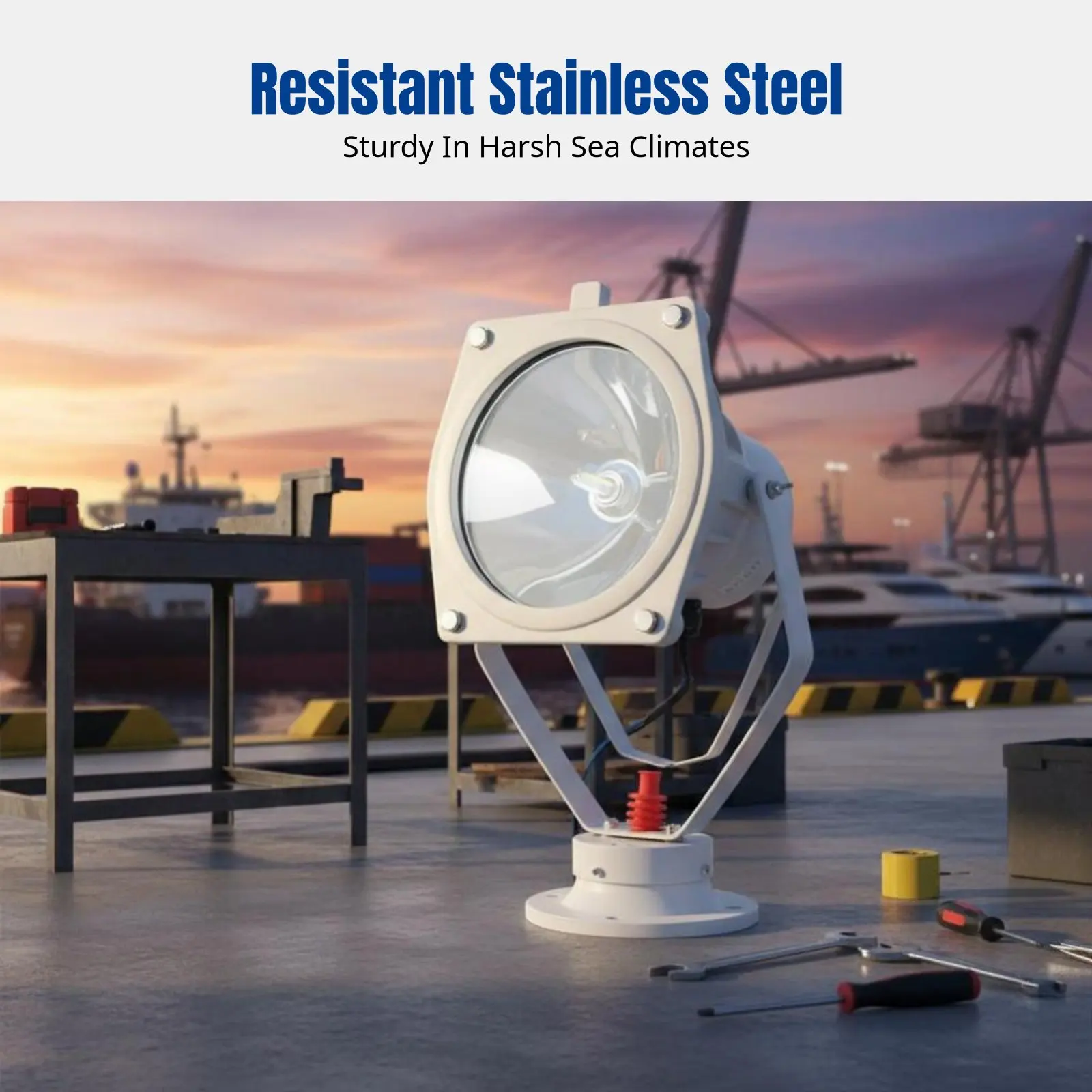 Xenon Nautical Spotlight, Stainless Steel, CCS Certified, J1-1, High Brightness Searchlight view 4