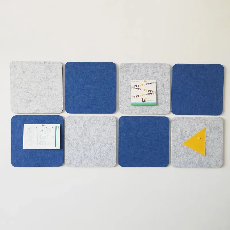 12 pcs 30x30cm Felt Pin Board Rounded Corners Self-Stick for Wall Decor Classroom Bulletin Board Kids Craft Display Parent