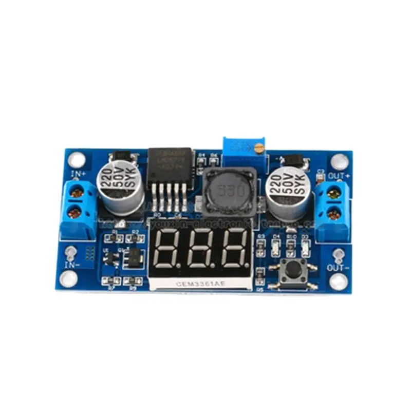 Módulo de refuerzo de DC-DC, pantalla digital de voltaje, placa de circuito LM2577, salida de 3A