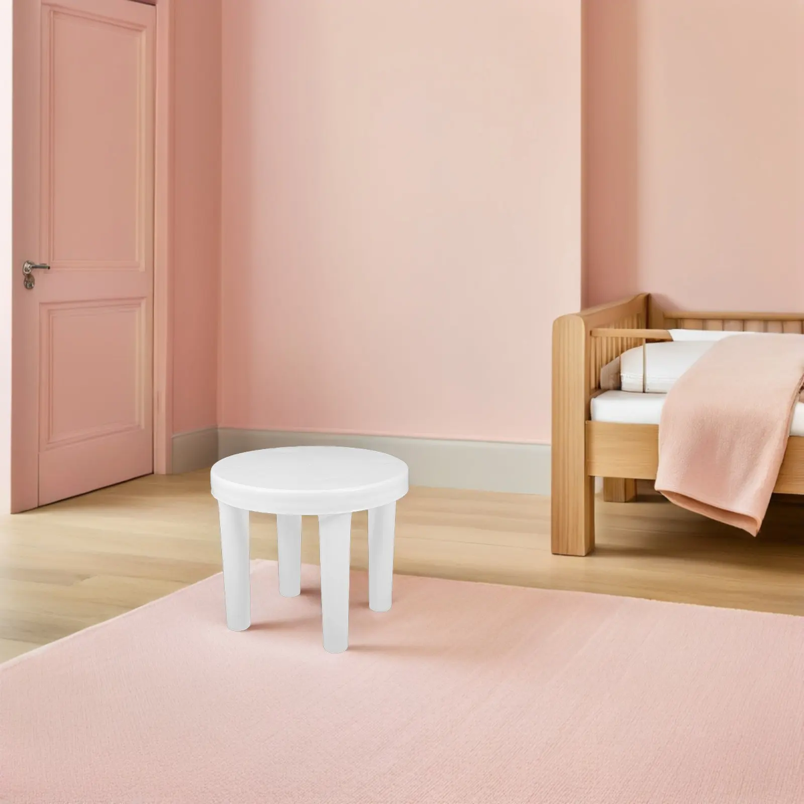 Round Foot Stool Anti-slip Bathroom for Creative Plastic Small White 's