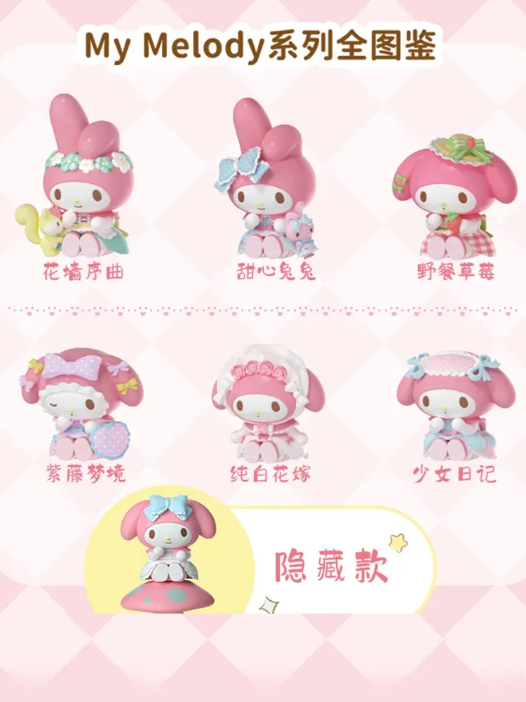 Autentico stock autorizzato della serie Sanrio MyMelody Mysen tea party blind box ornaments Melody cute desktop figurine Cute Fun