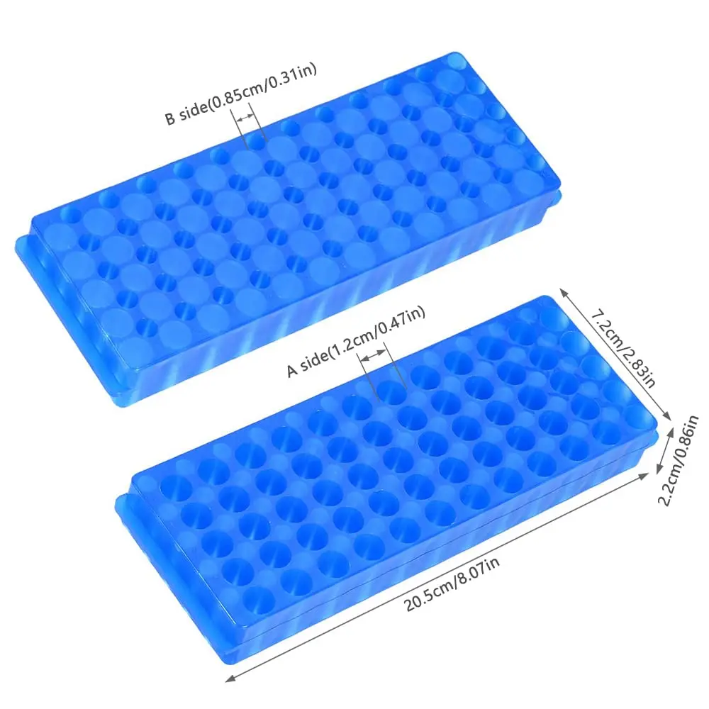 5Pcs Polypropylene Microcentrifuge Tube Rack, Double Panel 60-Well Centrifuge Test Tube Holder for Chemistry Lab-Assorted Colors
