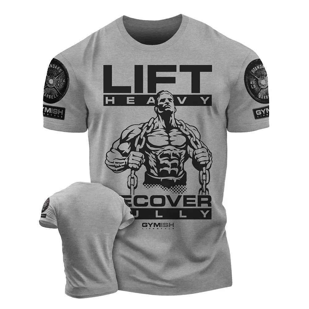 T-Shirt d'entraînement complet de récupération imprimé en 3D T-Shirt de gymnastique drôle T-Shirt de gymnastique en coton de haute qualité pour hommes manches courtes homme musculaire Tough Guy