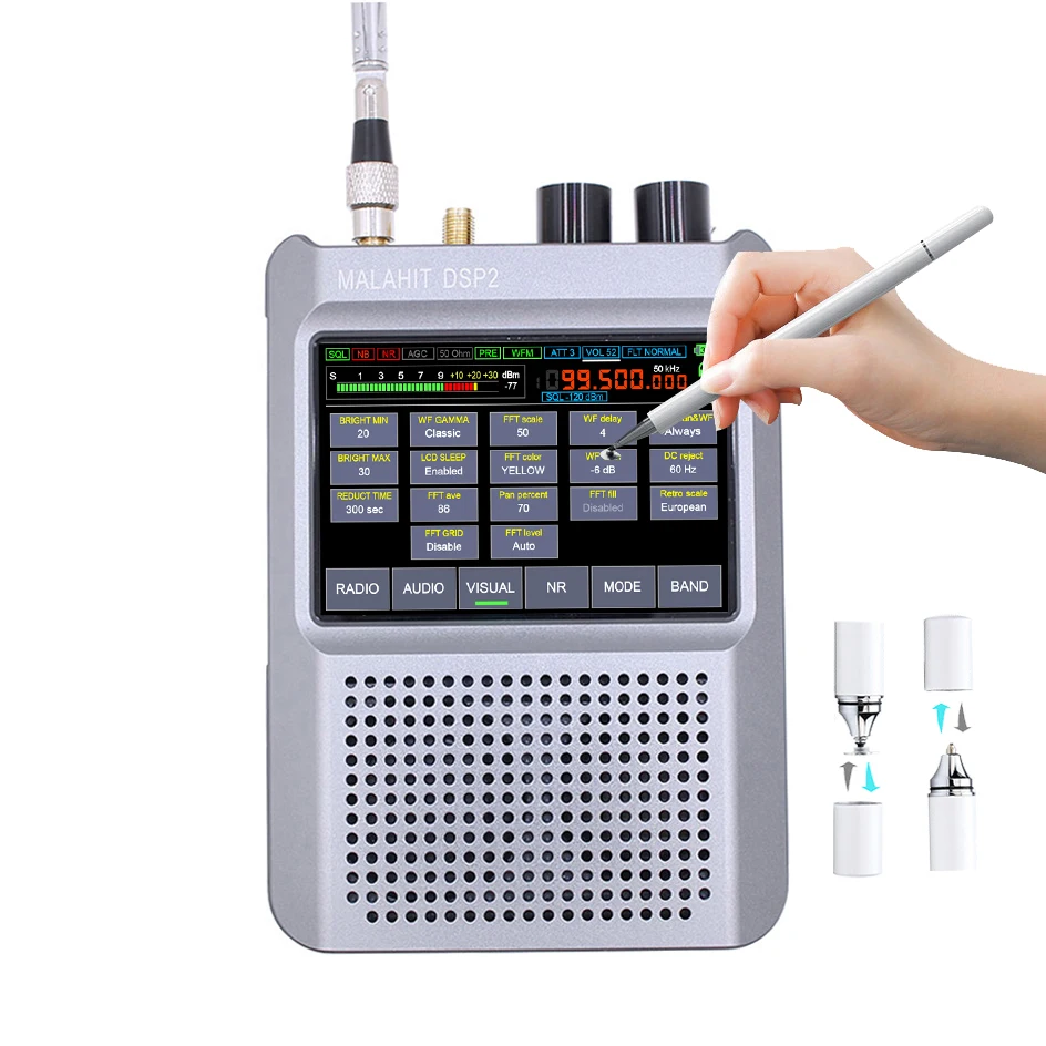 Malahit-DSP2 SDR malachit odbiornik Firmware 2.30 oryginalna druga generacja autoryzowana 10kHz-380MHz 404MHz-2GHz Radio krótkofalowe