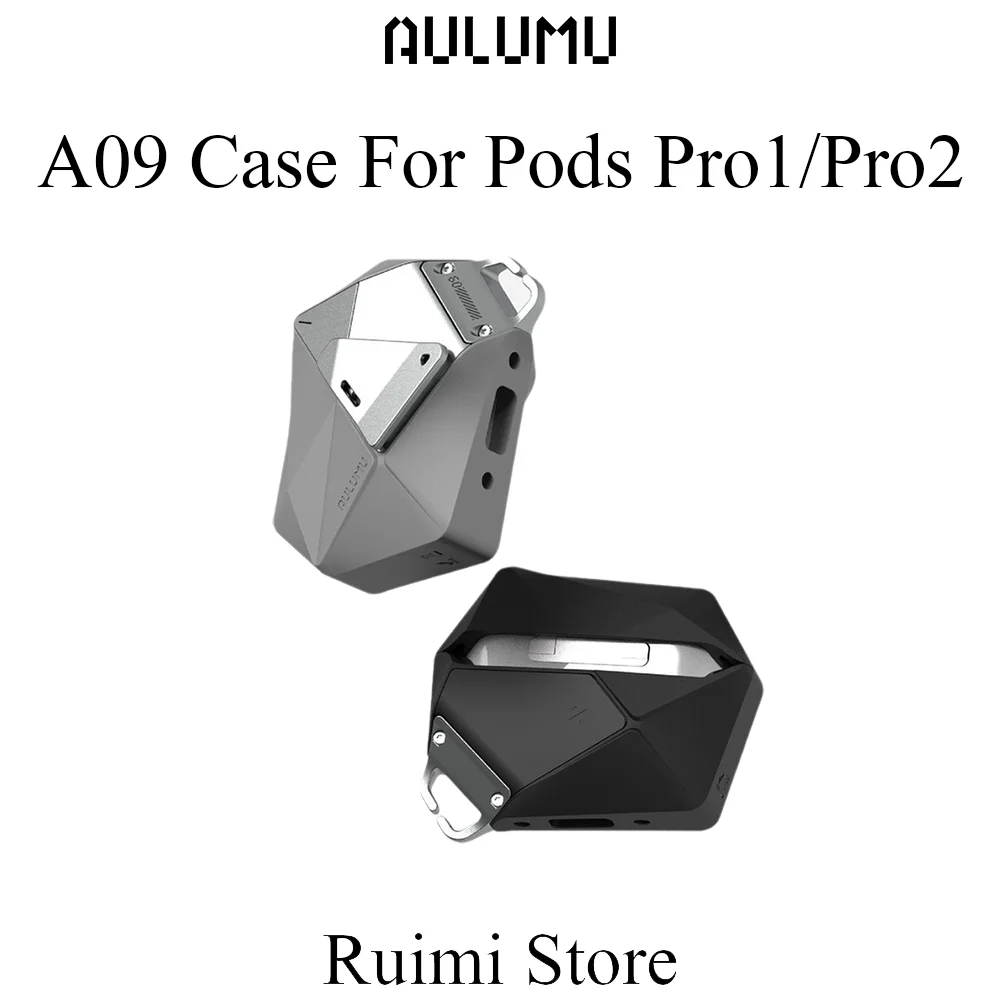 Чехол для наушников AULUMU A09 с геометрическим дизайном, амортизирующий, защищающий от падений, с ремешком, только для Pods Pro1/Pro2