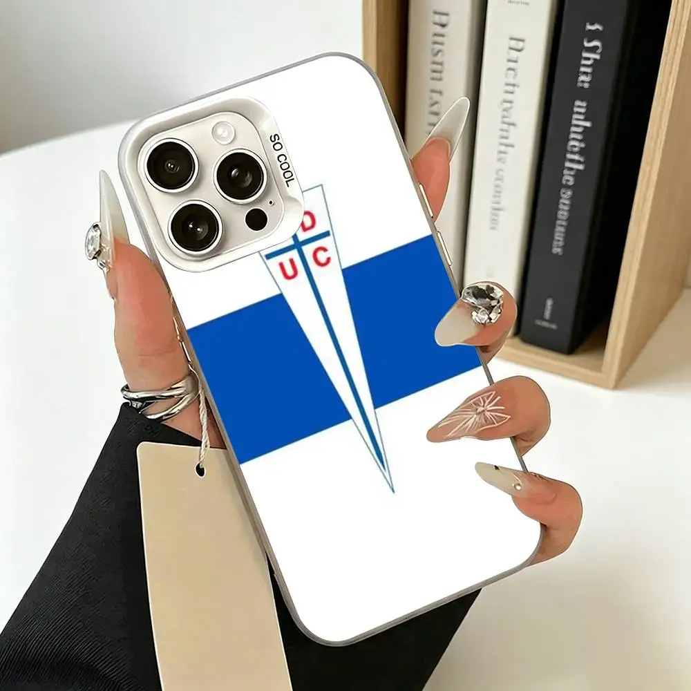 Прочный чехол для телефона Universidad Catolica-a iPhone 11 12 13 14 15 16 17 Pro Max Plus белый серебристый