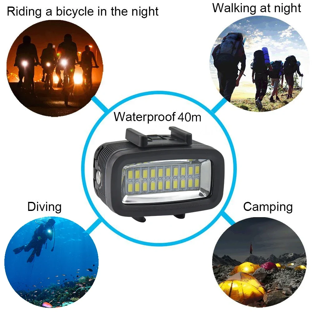 LANBEIKA 40M Underwater 5500K LED Video Light Diving Lighting Fill Lamp 700LM for GoPro Hero 13 12 11 10 Insta360 DJI Action 6 5