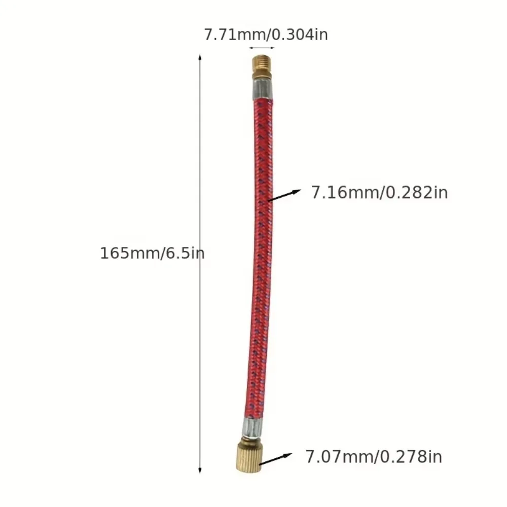 2 tragbare Fahrradpumpen-Verlängerungsschläuche, 16 cm langer, langlebiger, metallummantelter Schlauch für die Pumpe – Detail 1