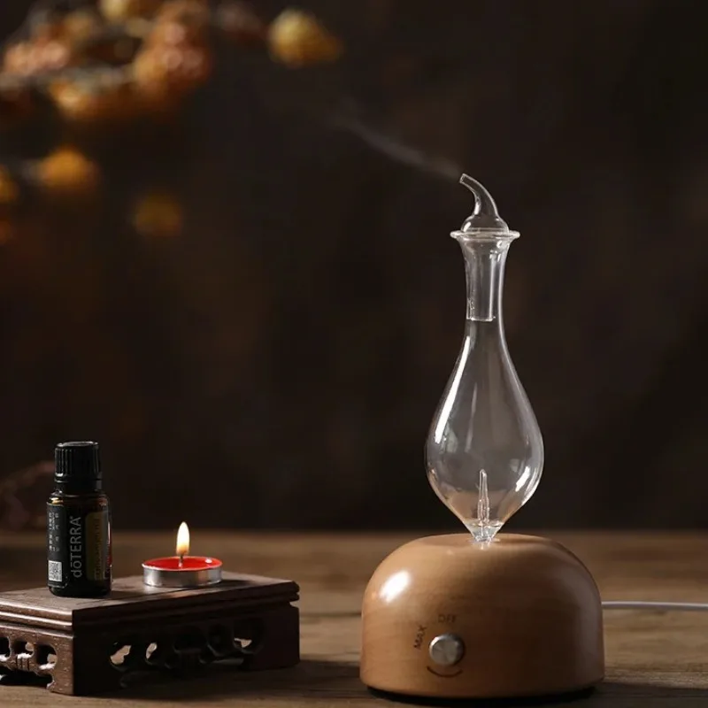 

Waterless Essential Oil Diffuser Solid Wood Quiet Cold Mist Scent Diffuser for Home Sleeping Aid Aromatherapy Automatic Use