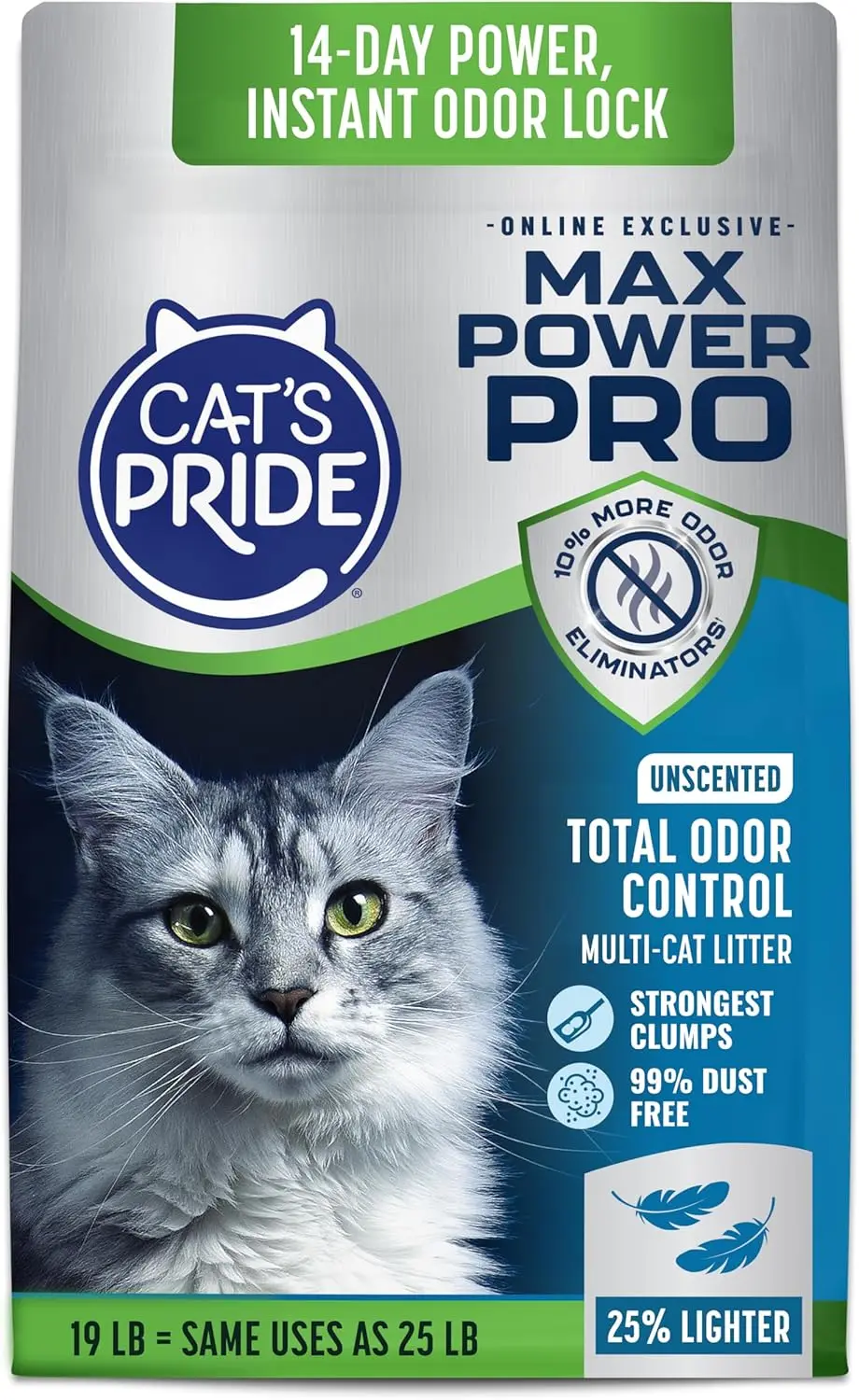 

Lightweight Cat Litter Unscented with Total Odor Control, 99% Dust-Free Clumping Formula, Easy Carry Bag