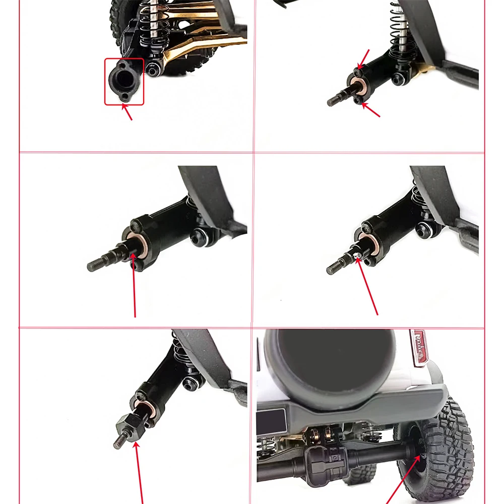 Wały napędowe ze stali CVD YEAHRUN z przodu wał tylnej osi przedłużone o 5mm dla 1/18 TRX4M Bronco obrońca gąsienica RC części do ulepszenia