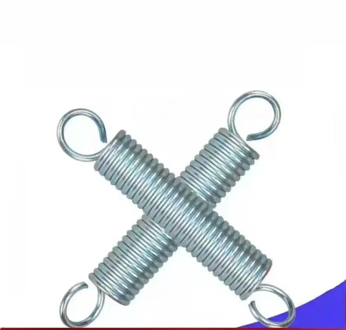 Galvanized S-hook Cylindrical Tension Coil Spring With Wire Diameter of 1.2mm Outer Diameter of 8/9/12/14mm Length of 70-320mm