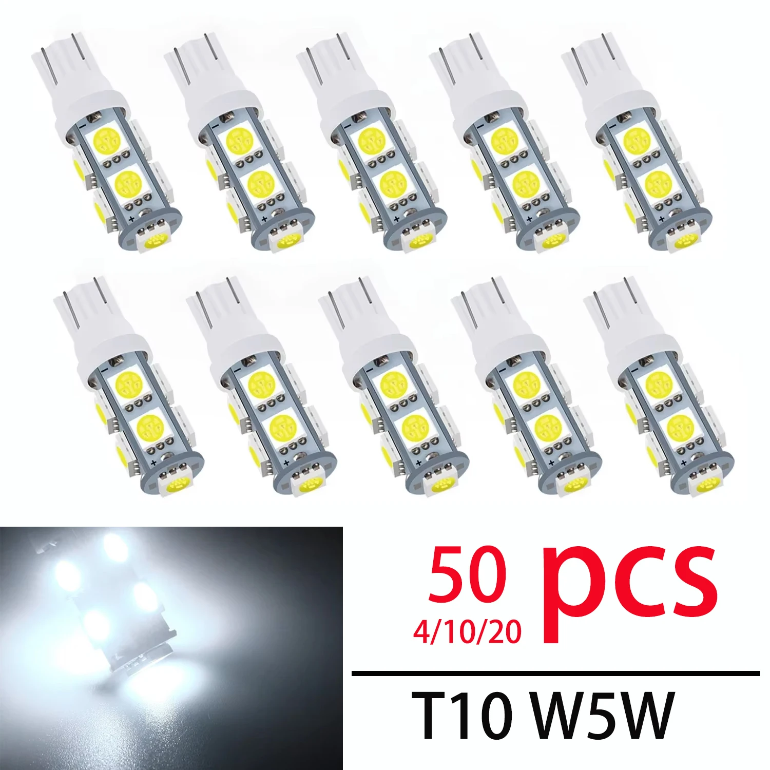 

Red Pink Car LED Bulb T10 W5W 194 LED Signal Light 12V 5050 9SMD 8000K Auto Interior Dome Reading Maps Side Wedge Trunk Lamps