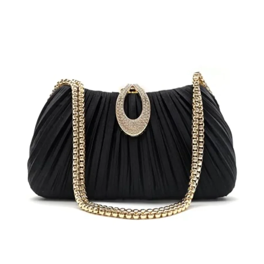 

Evening Clutch Purses For Women Formal Satin Dress Handbag for Wedding Party Elegant Small Shoulder Bag