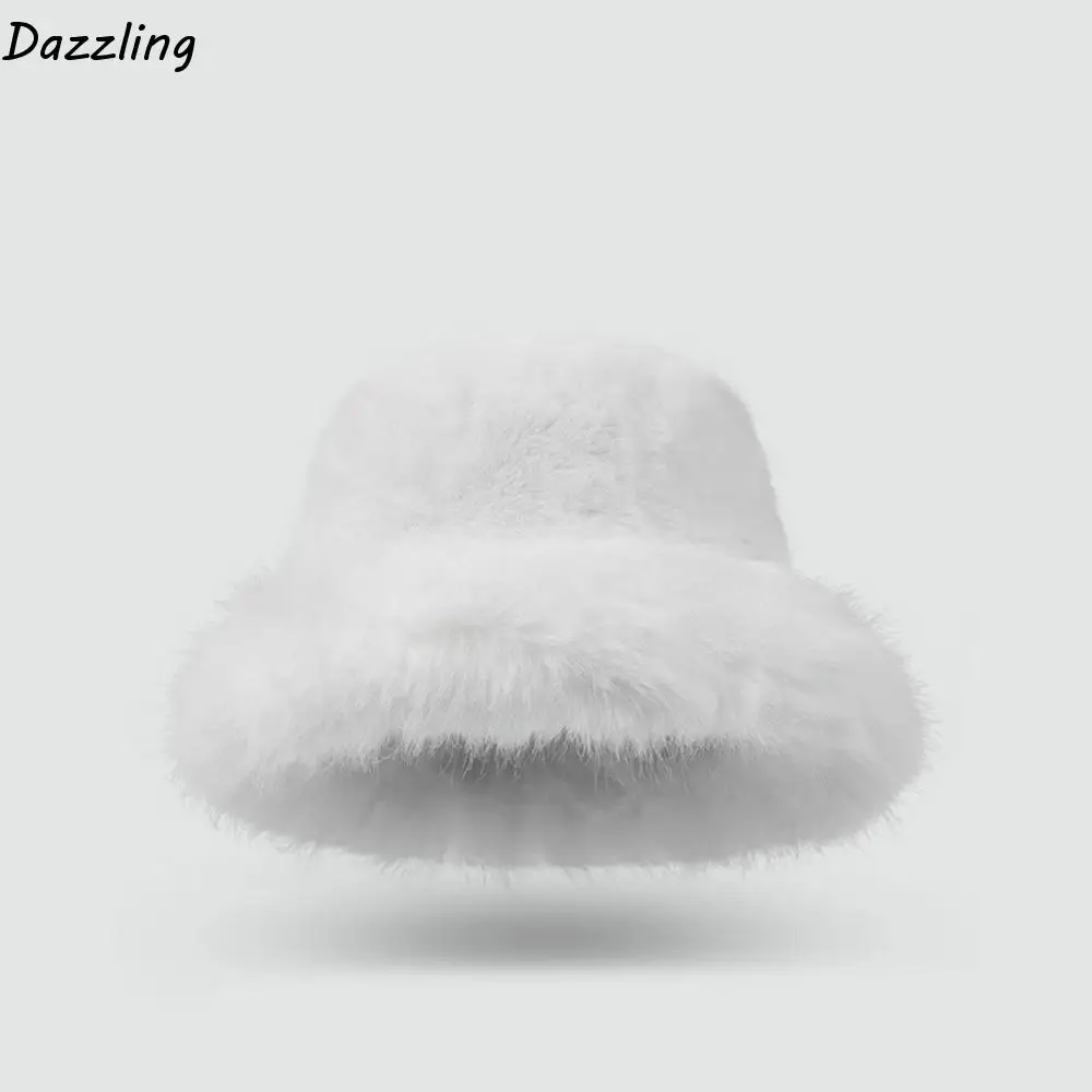 

Fashion Fluffy Hat Artificial Fur Hat Warm Thickened Beanie Hat Imitation Fur Ear Protection Hat Winter Cap Female/Girls