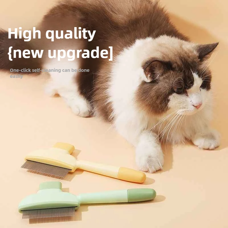 Pettine per toelettatura Accessori per gatti Cose per gatti Spazzola per peli di animali domestici Strumento autopulente per rimuovere nodi e peli galleggianti efficacemente