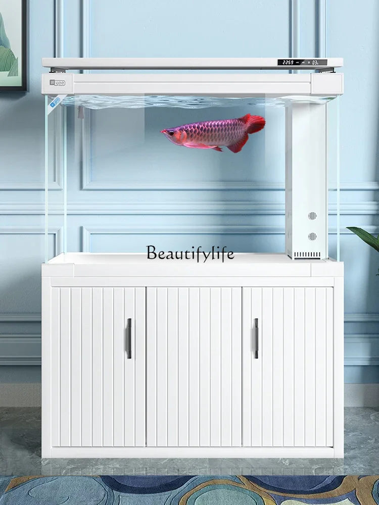 

yj9 Jinjing Super White Glass Dragon Fish Tank Living Room Home Large and Medium Size Aquarium Light Luxury Change Water