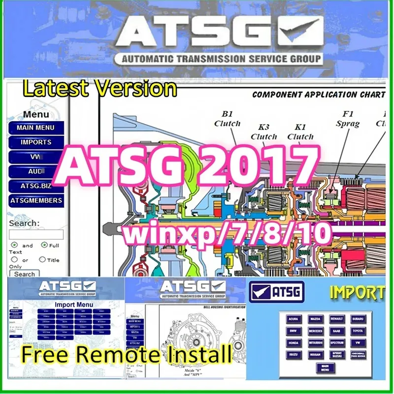 

Программное обеспечение ATSG 2017, автоматические трансмиссии, сервисная группа, ремонт, ручная диагностика, автомобильный инструмент, обнаружение неисправностей