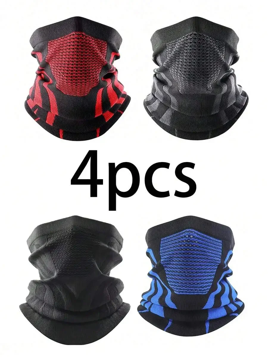 

4pcs Breathable Knitted Neck Gaiter Face Cover for Cycling Ski Hiking Running Outdoor Sports