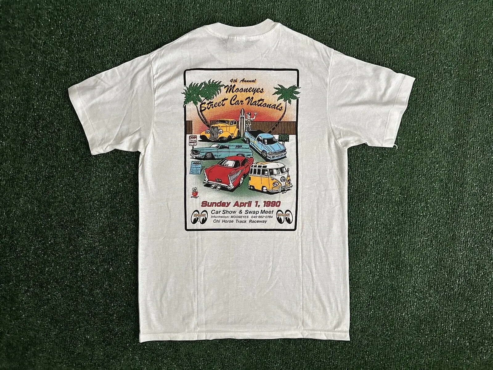 Vtg 1990 Mooneyes Street Car Nationals Contestant T Shirt Rat Fink Ed Roth M