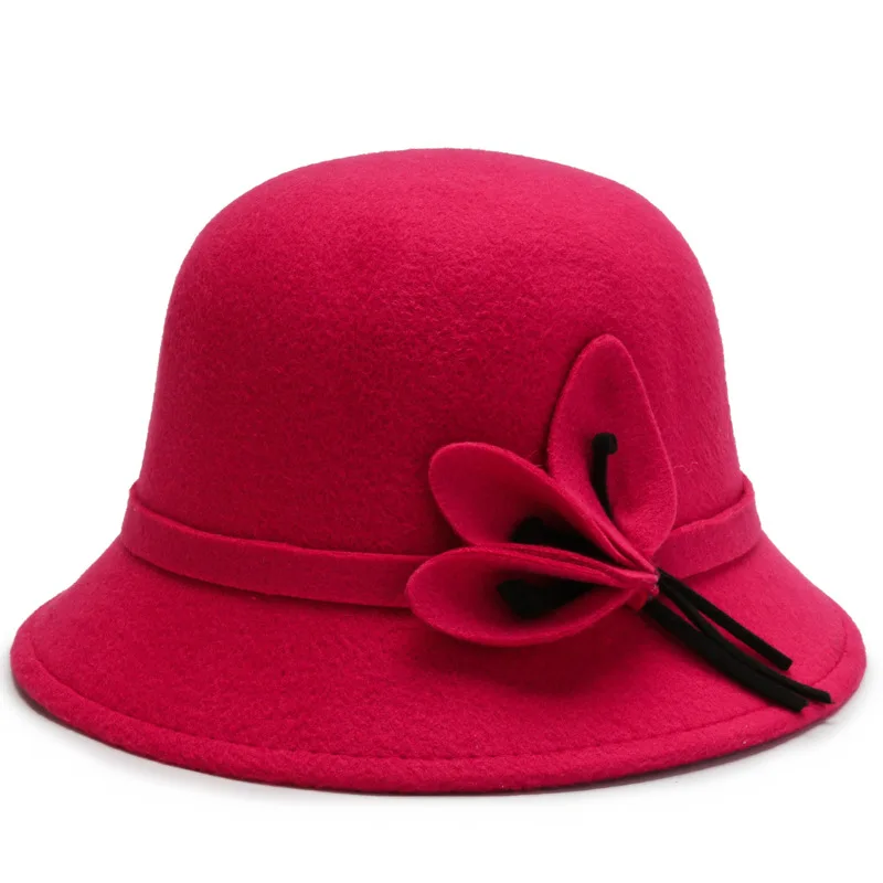 Boater de lana elegante para mujer, sombrero de copa plana para Jazz, de ala ancha, clásico, para jugador de jugador, Otoño e Invierno