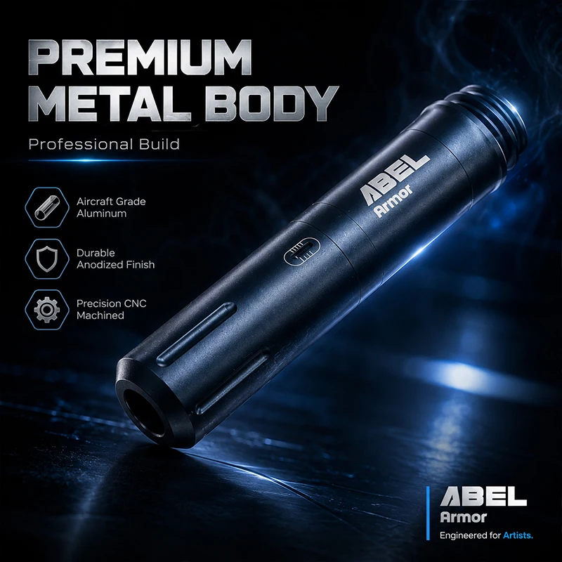 ABEL Wireless Tattoo Pen Kit Adjustable Stroke Coreless Motor For Permanent Makeup & Professional Tattoo Artists