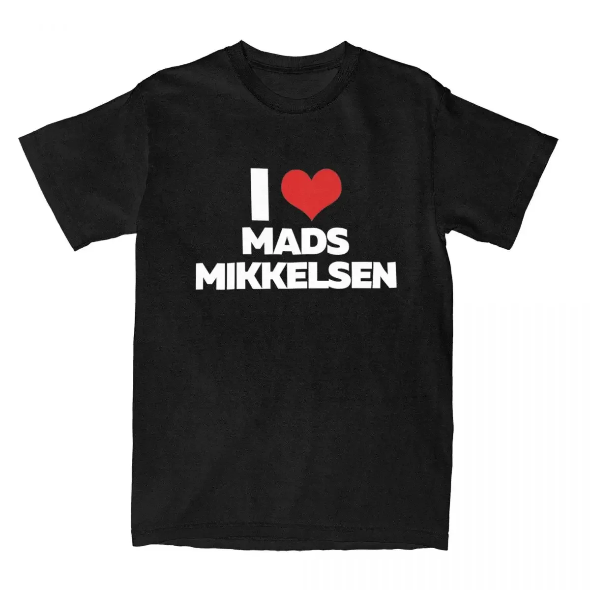 Short Sleeve Round Collar Tees Gift Idea T-Shirt men clothing Men's I Love Mads Mikkelsen T Shirt Pure Cotton Clothing Fashion