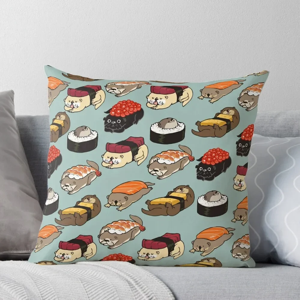 Sushi Otter Throw Pillow Pillowcase Ornamental Pillow Throw Pillow Covers Christmas Pillows