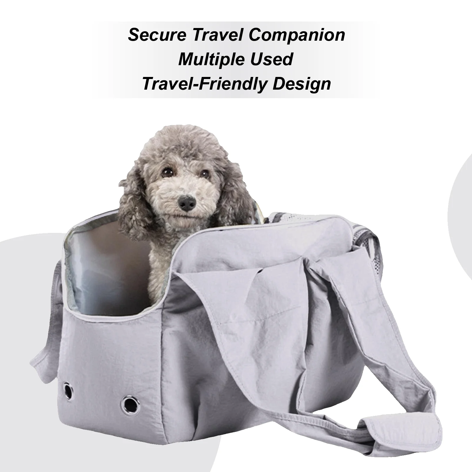 小型犬用キャリア-軽量安全メッシュウィンドウバッグ-サイドポケット付き-小型犬用キャリア-車旅行-ハイキング-バイク用