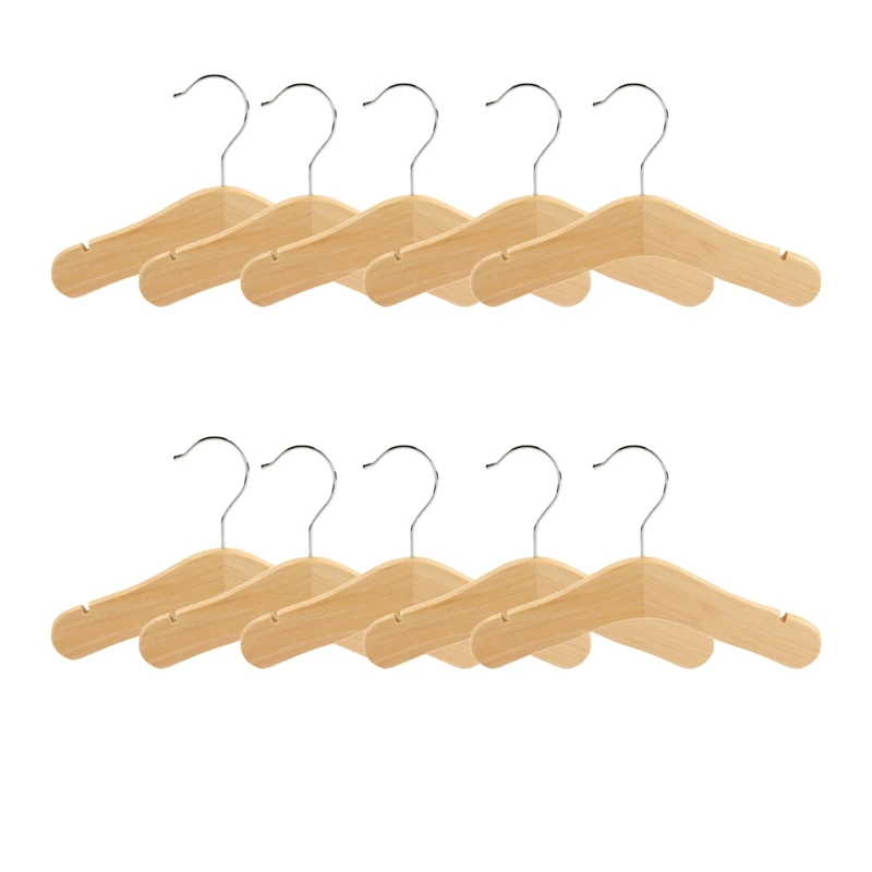 Wooden Baby Hangers,Kids Hangers,Notched Shoulder Design For Children Clothes,Decoration Hanger,10 Pack