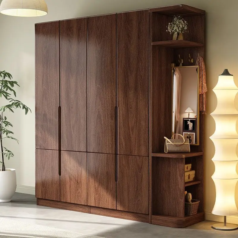 Black walnut wardrobe corner makeup table combination small apartment bedroom home desk cabinet integrated