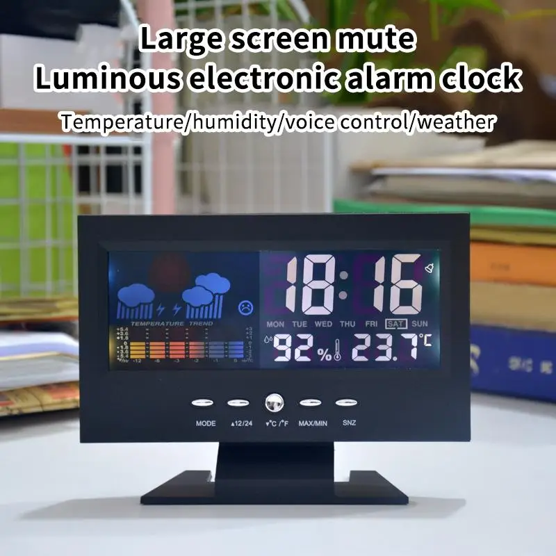 Multi-functional Weather Station Clock  Hygrometer Calendar Digital LCD Display Temperature and Humidity Meter