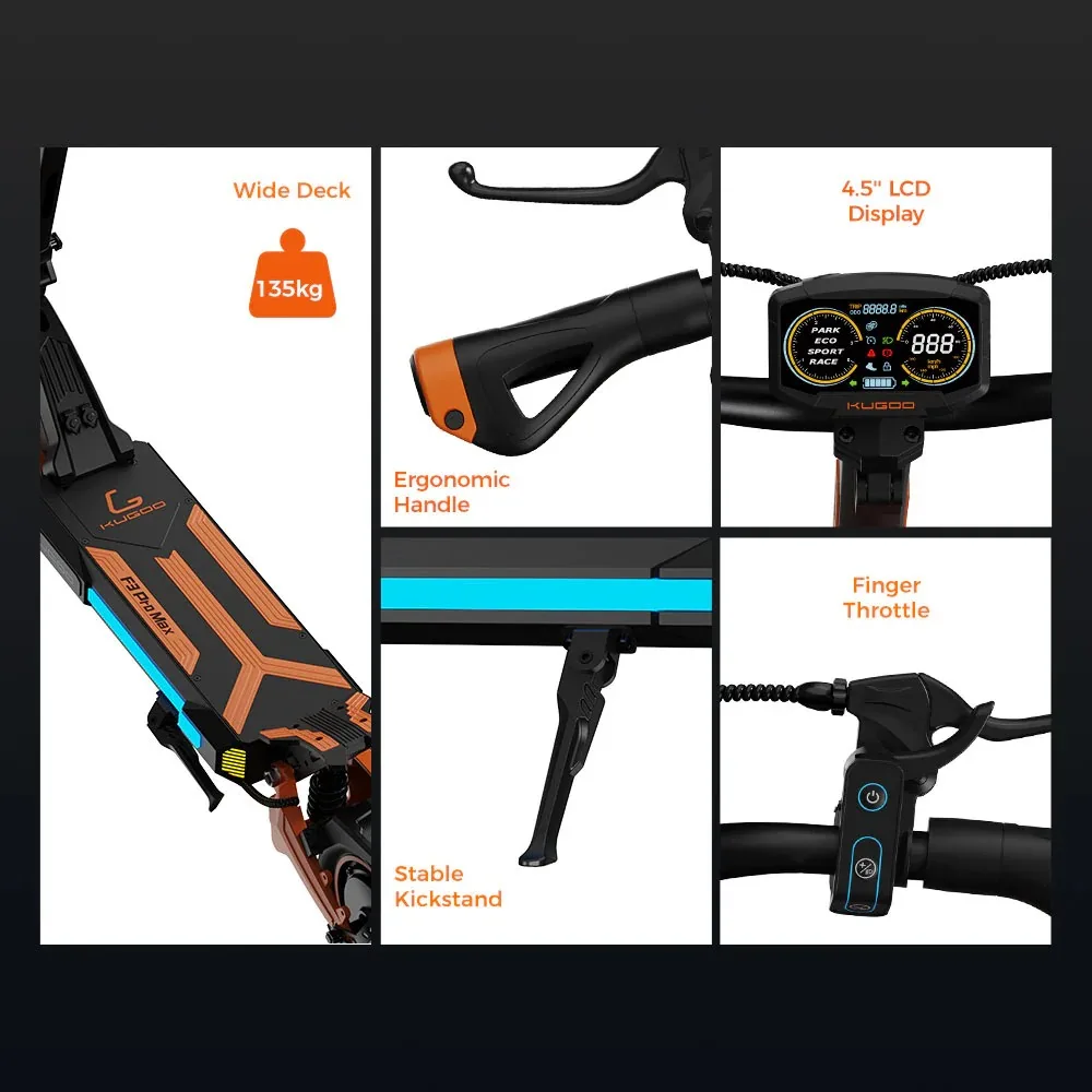 F3 Pro Max Electric Scooter: Dual 1100W Motors, 52V Battery, NFC Foldable