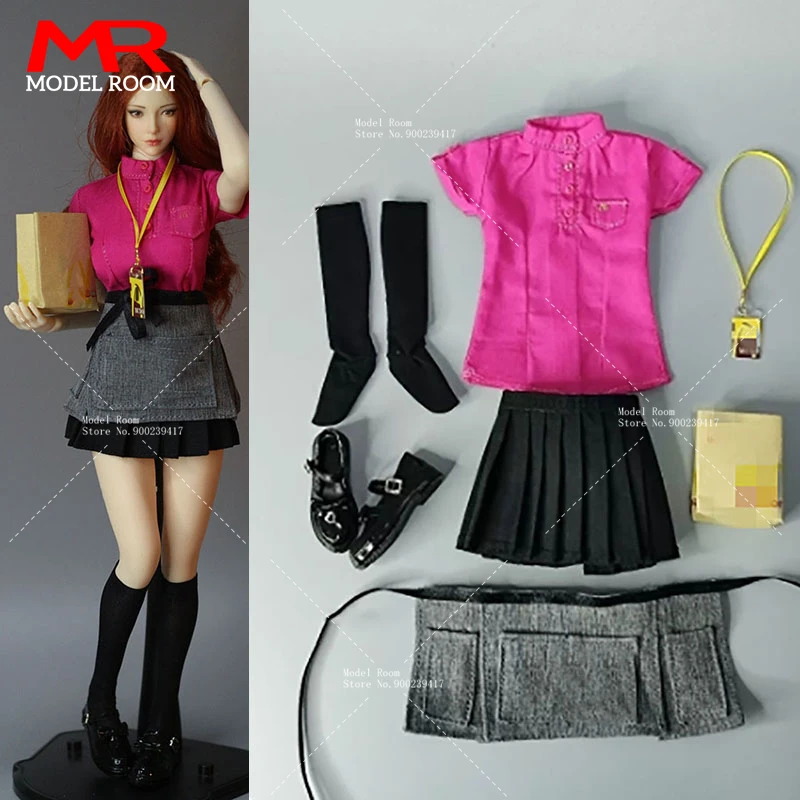 

1/6 Scale Female Restaurant Work Uniform Set Clothes Model Fit 12'' Female Soldier Action Figure Body Dolls