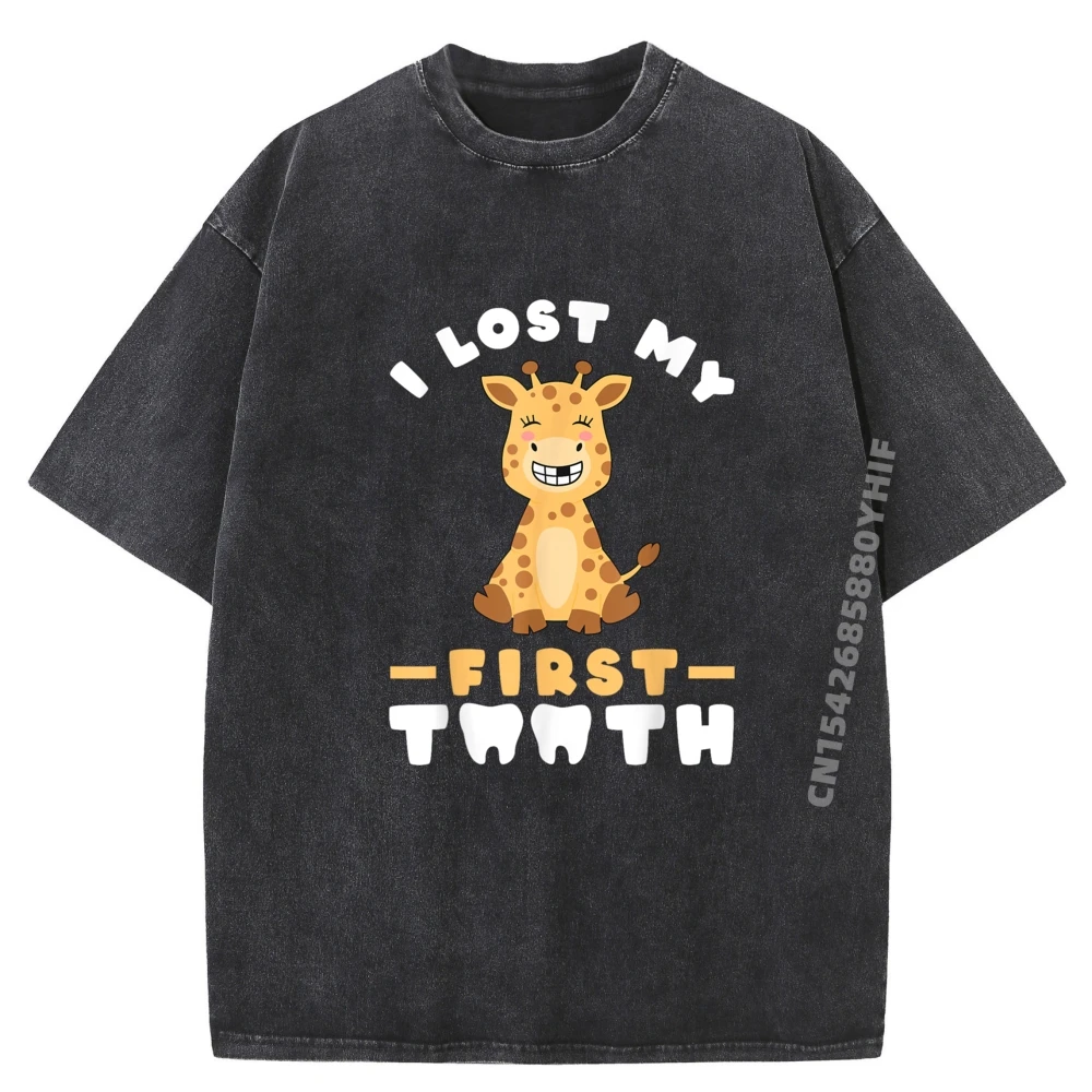 

Funny Orthodontist Hygienist Dentist I Lost My First Tooth Graphic Tees Men Funny Washed Short Sleeve Tee